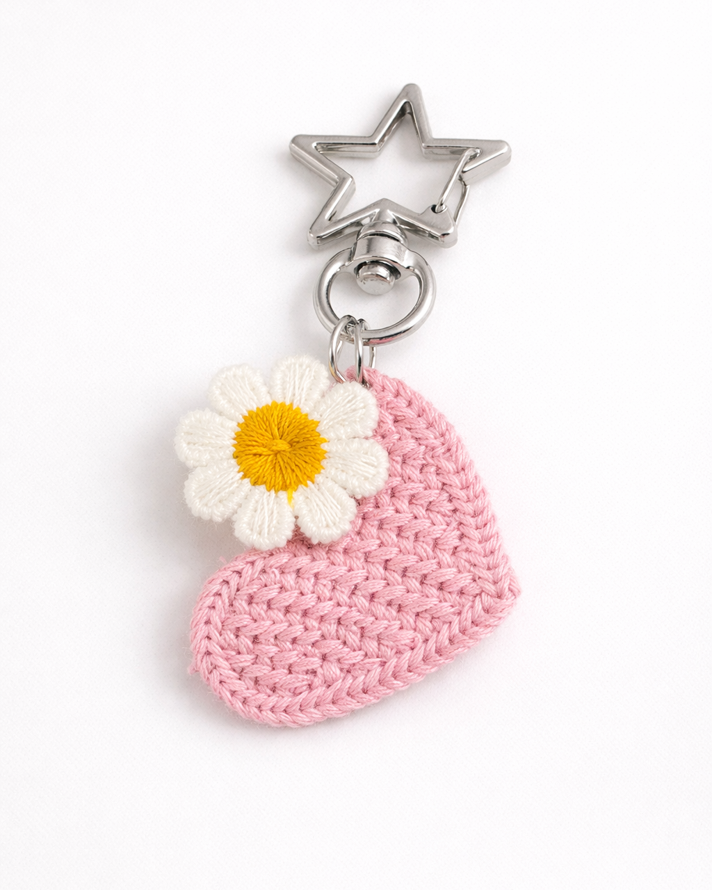 Crochet Love Keychain Pink