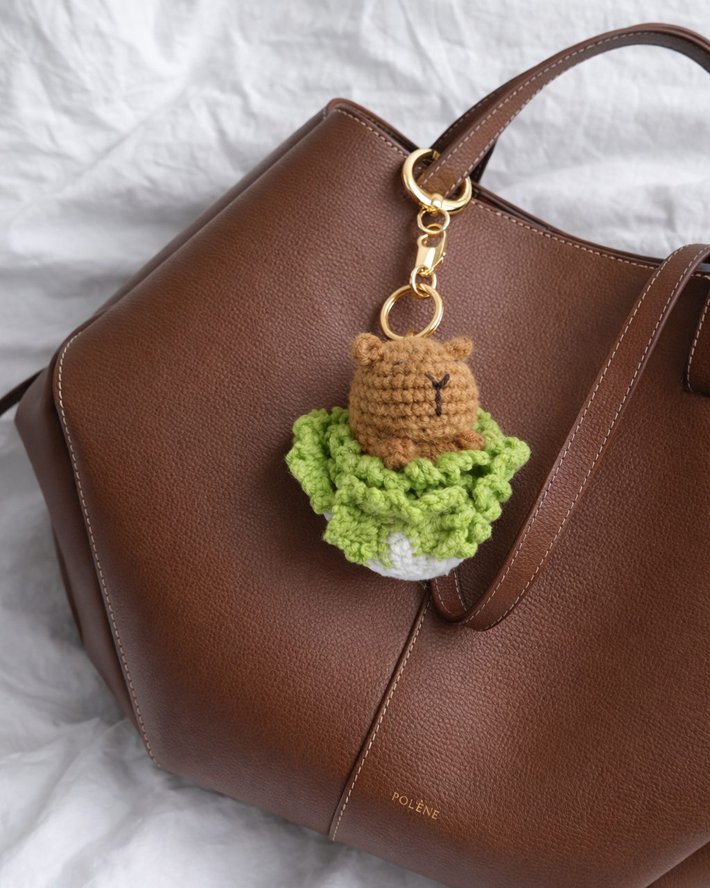 Lettuce Capybara Keychain