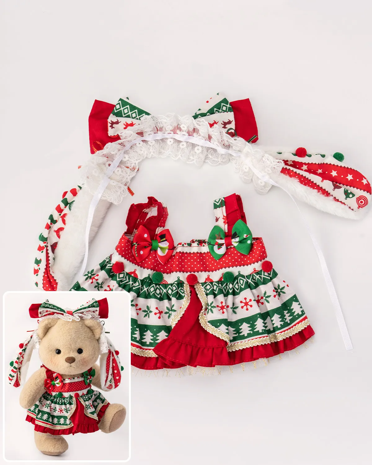 Noelle, the Holiday Bow Bear Bibubears