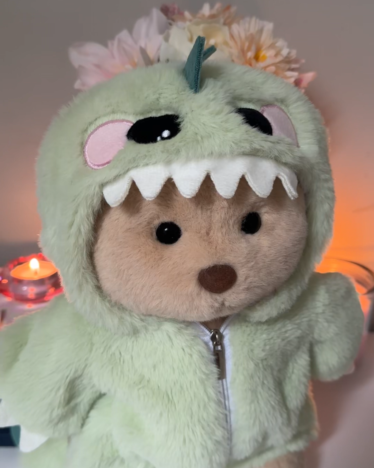 Rex dino bear – front view – BibuBears dinosaur stuffed animal
