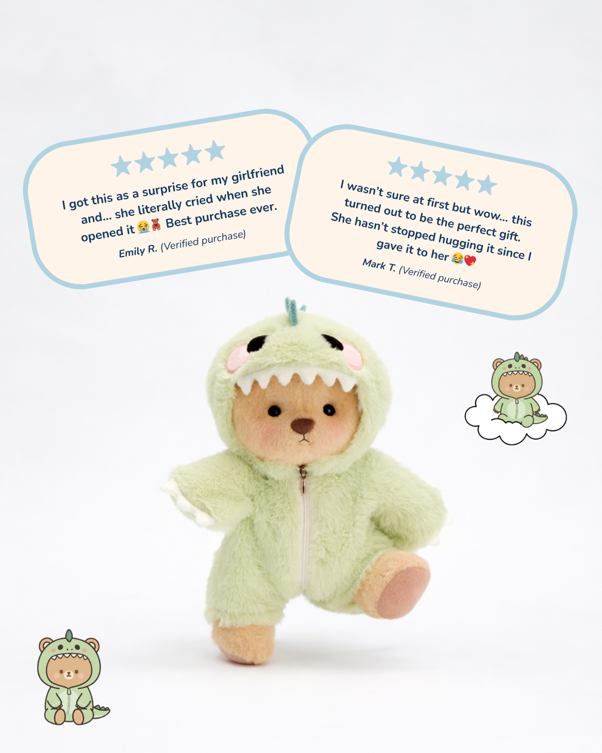 Rex dinosaur stuffed animal bear – BibuBears gift for kids
